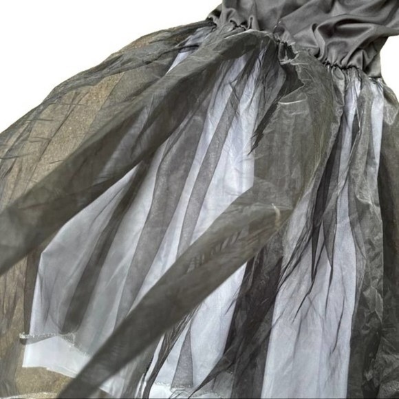 Black Cat Halloween Costume Dress Up Gown Sleeveless Tulle Size Large 10-12 - Picture 5 of 8